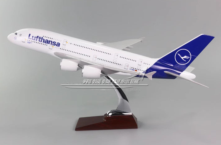 45CM 1:160 Lufthansa AIRBUS A380 D-AIMF Passenger Airplane Resin Aircraft Model