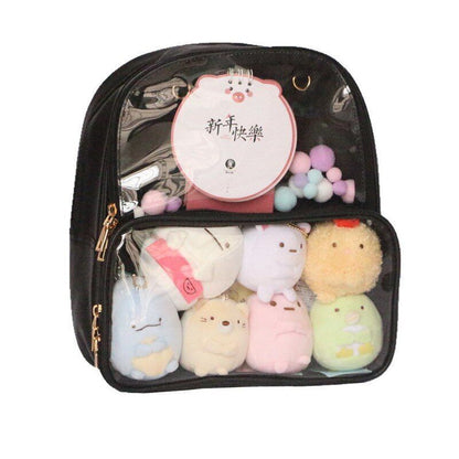 Backpack Clear Transparent Bag 7 Colors 27*10*31 Cm Softback 20-35 L Green Pink