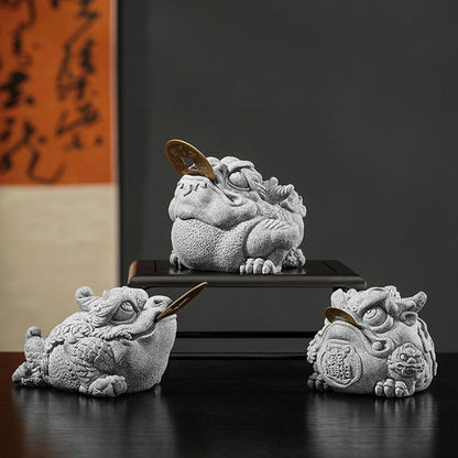 8.8cm Tea Pet Ornaments Cement Tea Sets Toad Tea Table Decorations