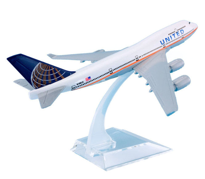 16cm United Boeing 747-400 Passenger Airplane Diecast Plane Metal Aircraft Model