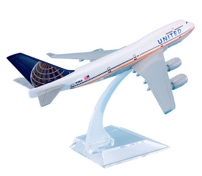 16cm United Boeing 747-400 Passenger Airplane Diecast Plane Metal Aircraft Model