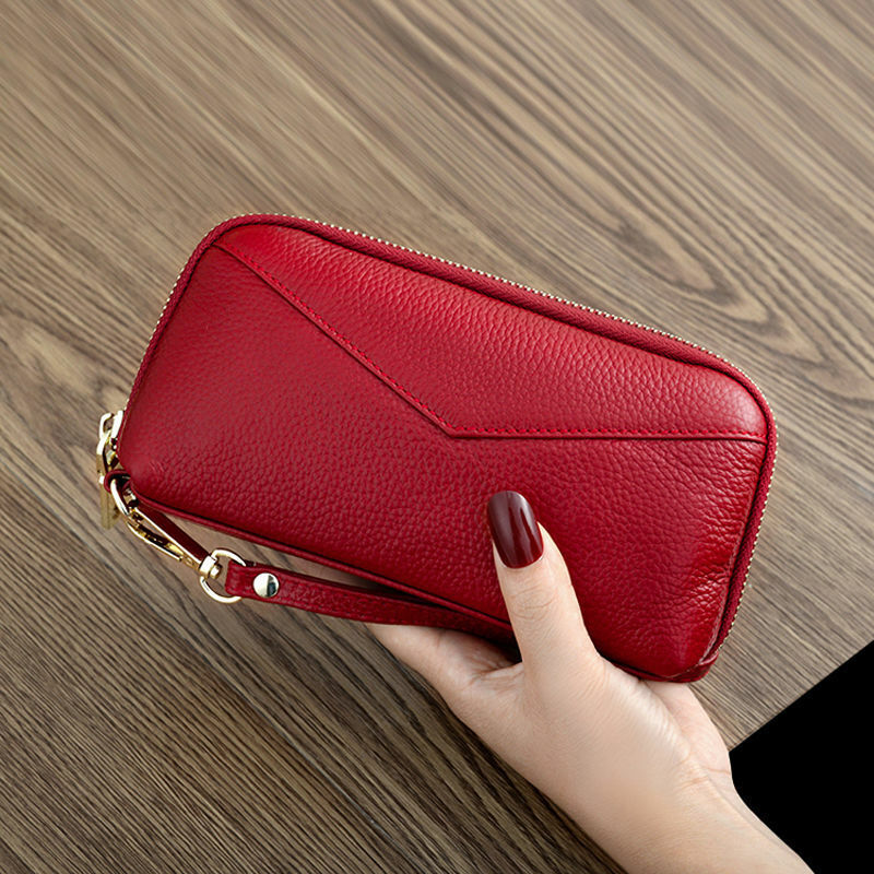 Wallet Genuine Leather Women Bags Purse Wedding Banquet Clutch Bag Solid