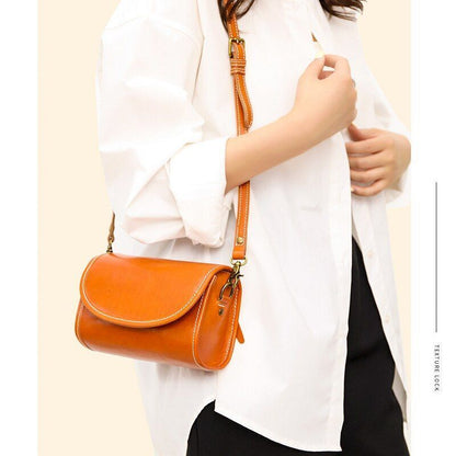 Vintage Sling Purse Genuine Leather Handbag Shoulder Messenger Bags 14*18*9 CM