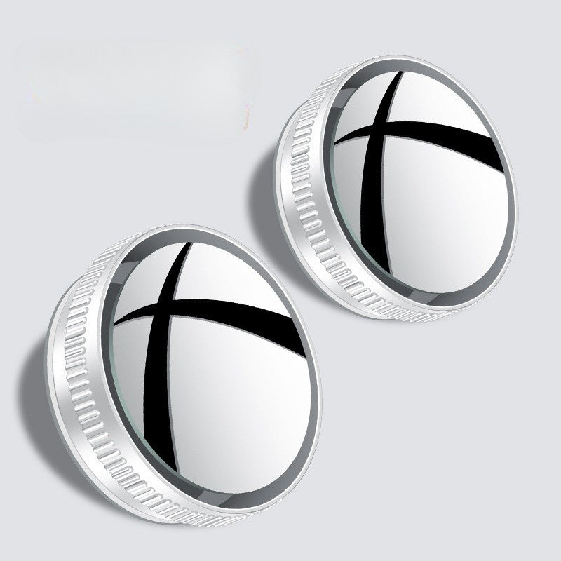 1pair Reversing Mirror Small Round Mirror HD Large View Suction Cup Blind Spot