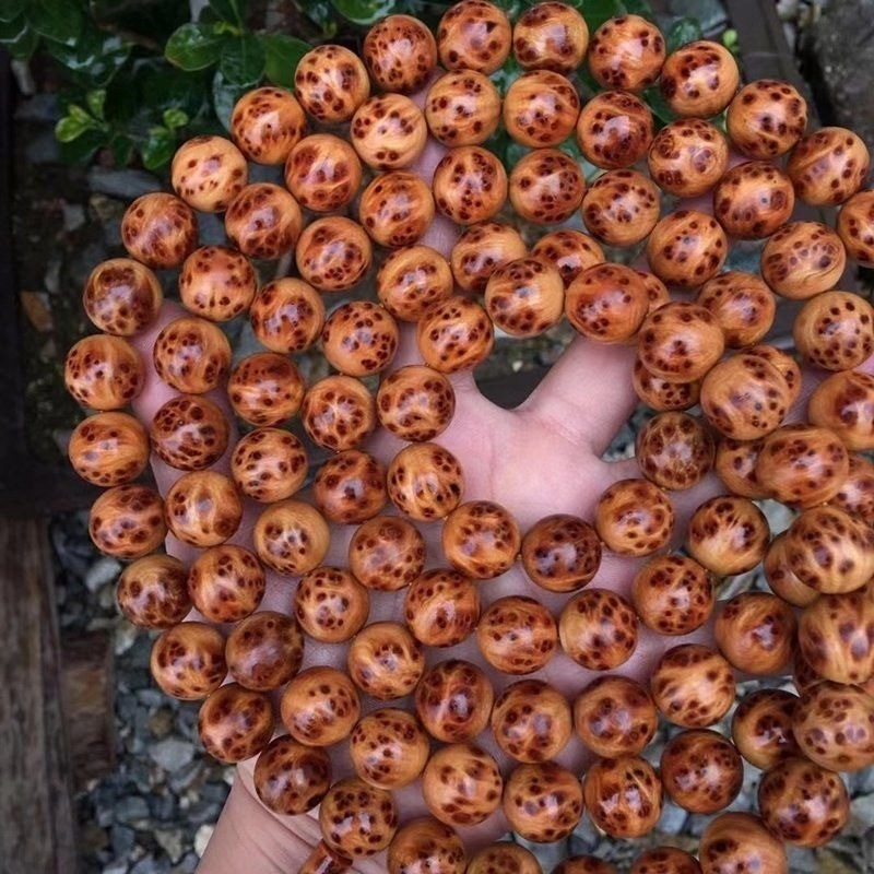 Natural Thuja 108 Beads Bracelet Full Burl Bird Eye 10mm Meditation Mala Gift