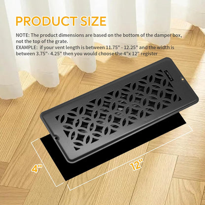 Floor Vent Covers, Floor Register 4X12, 2 Pack Adjustable Decorative Vent Covers