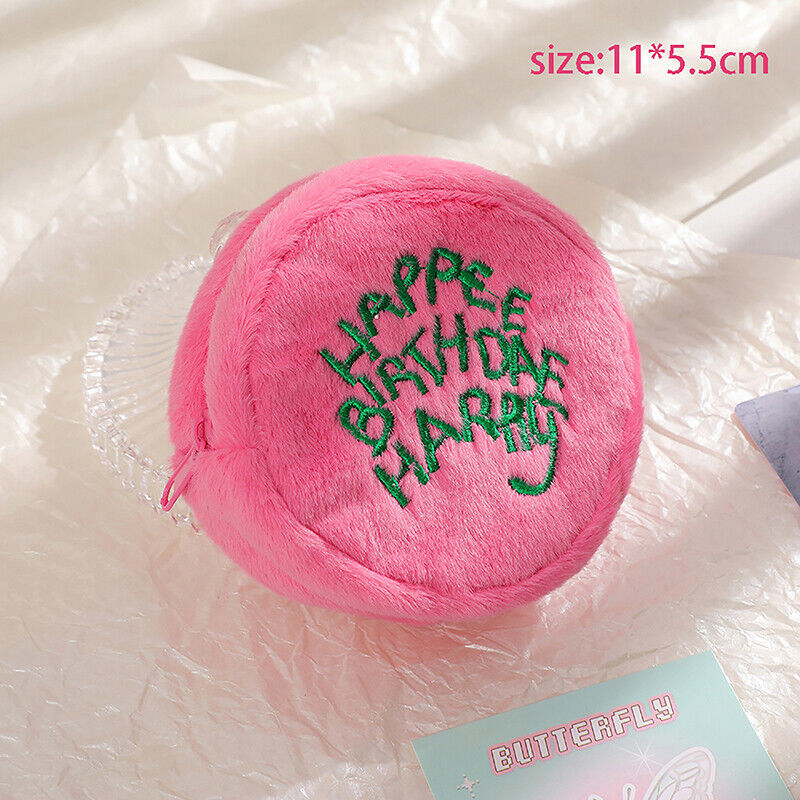 Plush Cake Bag Pink Mini Coin Potters Purse Earphone Cord Storage Bag