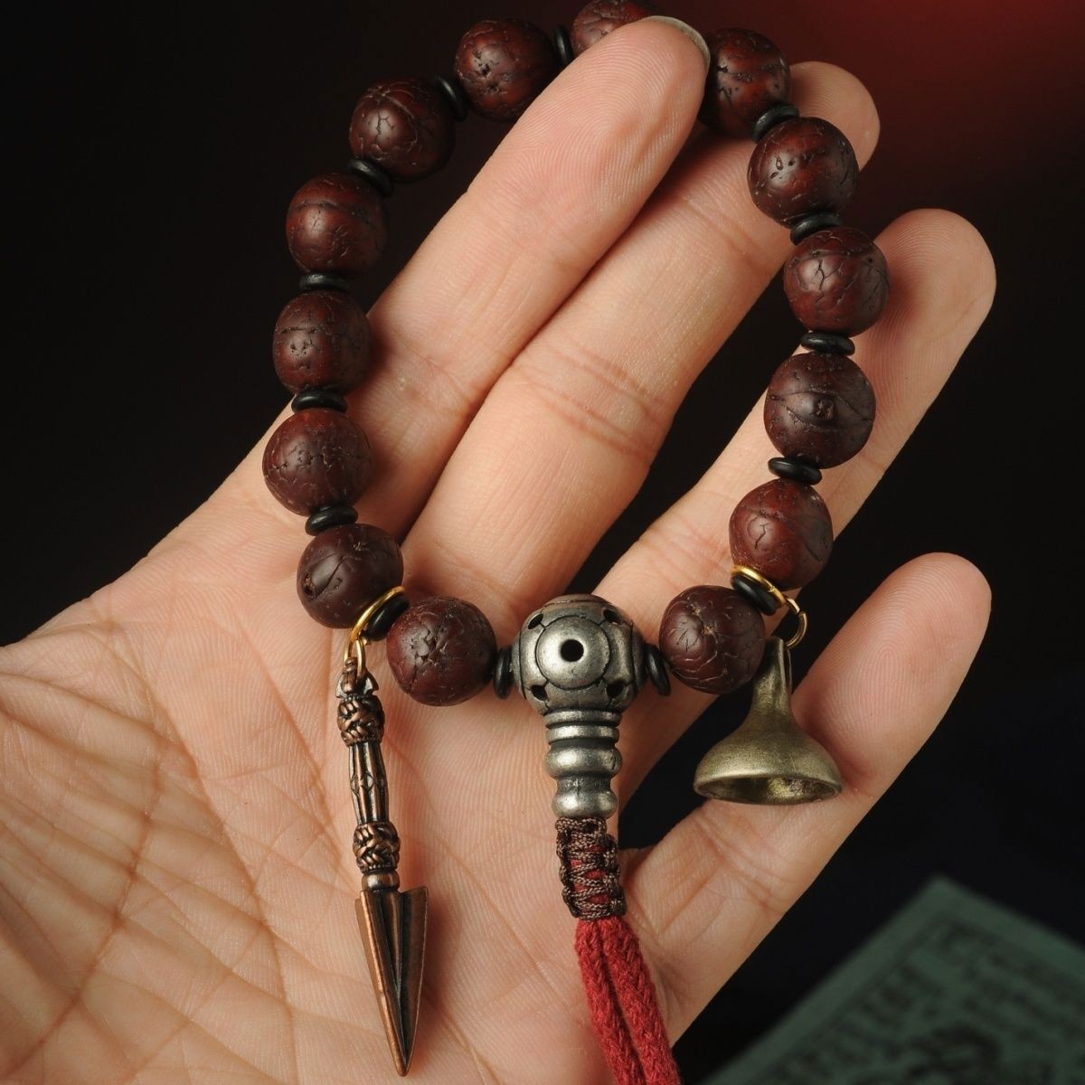 Tibetan Old Phoenix Eye Bodhi Bracelet Buddhist Prayer Beads Vintage Mala