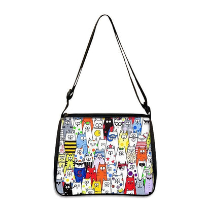 Funny Cat Cosplay Messenger Bag Handbag Canvas Underarm Shoulder Bags Crossbody