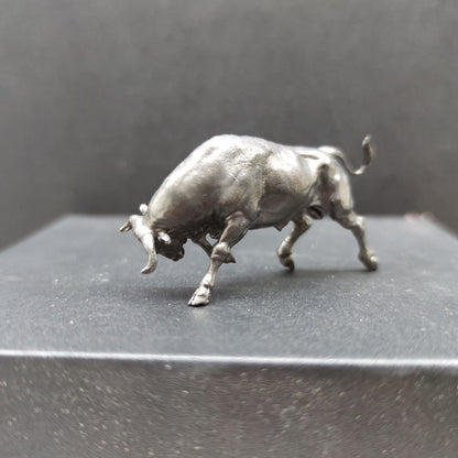 Pure Bronze Black Wall Street Bull Statue Model Ornaments Decor