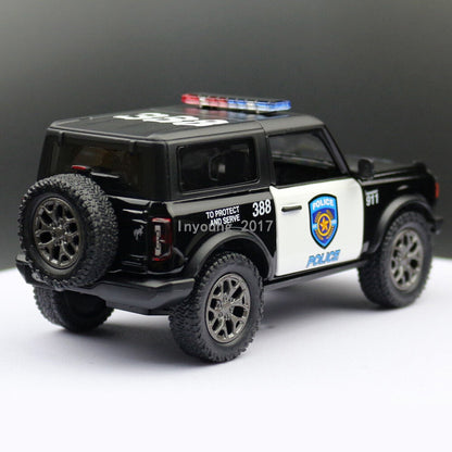 Ford Bronco 1:34 Diecast Police Car Model Metal Vehicle Boys Toys for Kids Gifts
