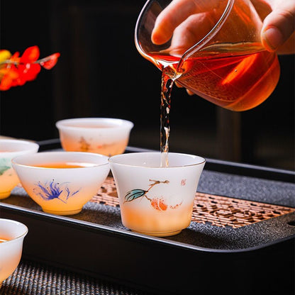 55ml Luxury Ice Jade Porcelain Lychee Tea Cup Thin Body Kung Fu Master Cup