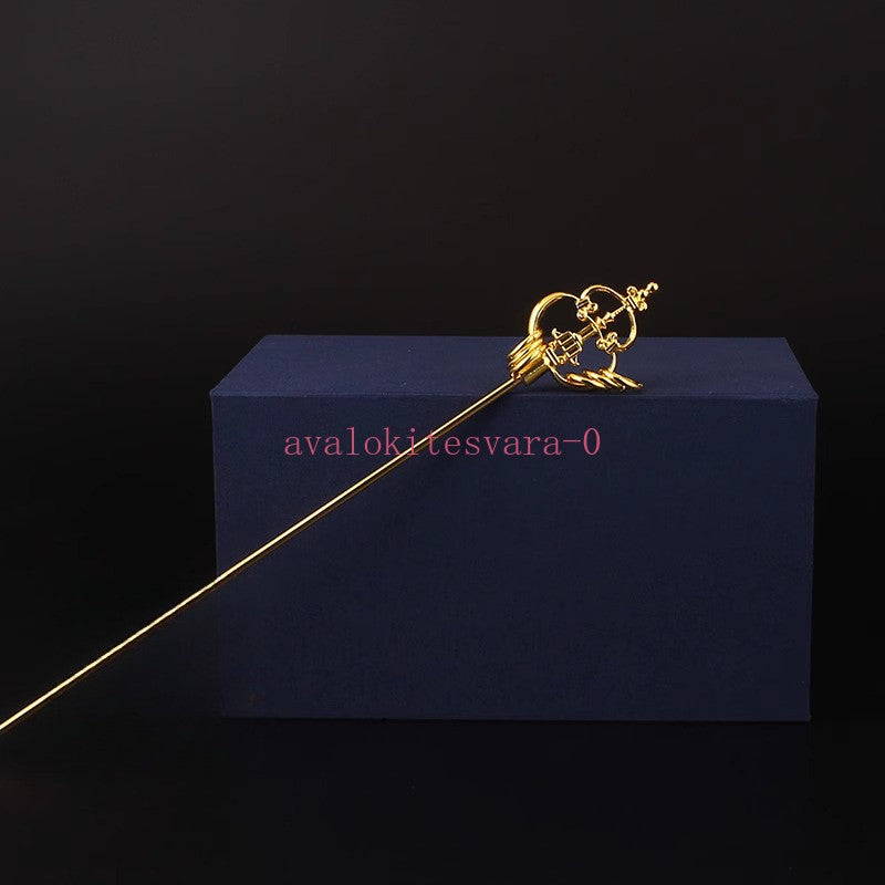 14Cm Ksitigarbha Buddhist Monk Staff Sceptre Wand Buddhism Hand Accessories