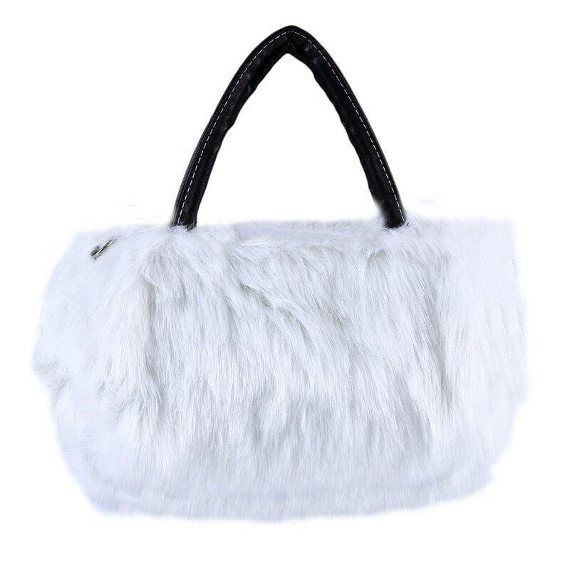 Pretty Cute Faux Rabbit Fur Handbag Shoulder Messenger Bag Fashion Long FurGrass