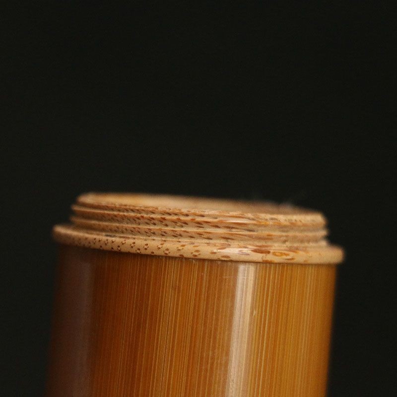 Handmade Old Bamboo Tea Caddy 5.5x7.5cm Airtight Screw Lid Storage Jar