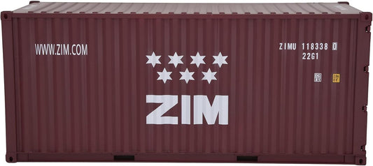 1:20 ZIM 20GP Shipping Container Model Abs Resin & Wood Toy Home Decoration Gift