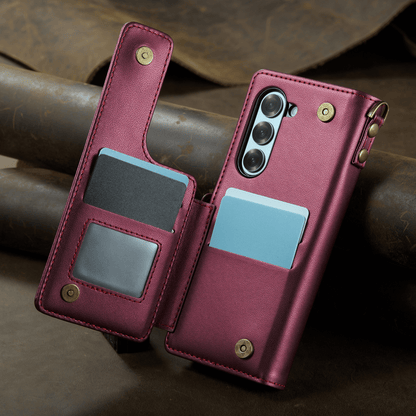 For Samsung Galaxy Z Fold 6 Case with Pen Holder Slot, RFID Blocking Wallet Case