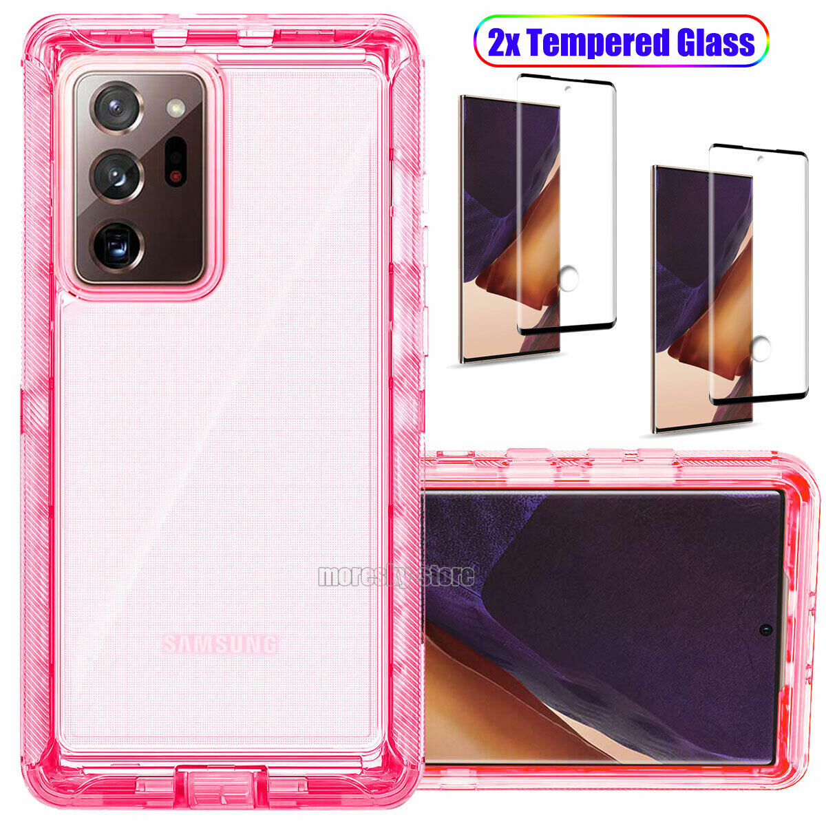 Samsung Galaxy Note20 Ultra 5G Luxury Clear Case Tempered Glass Screen Protector