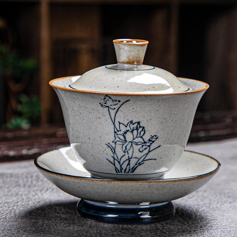 180ml Chinese Retro Gaiwan Kung Fu Tea Set Tea Bowl Cup Tea Decor Tureen