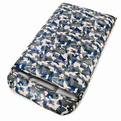 Double Sleeping Bag White Goose Down Winter Camping Backpacking Hiking Traveling