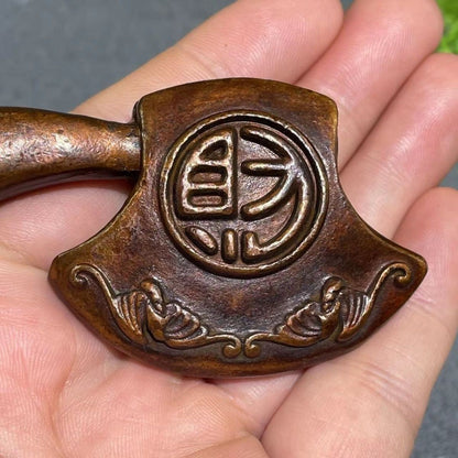 Retro Alloy Dharma Axe Figurine Antique Style Pendant Home Tea Table Decor