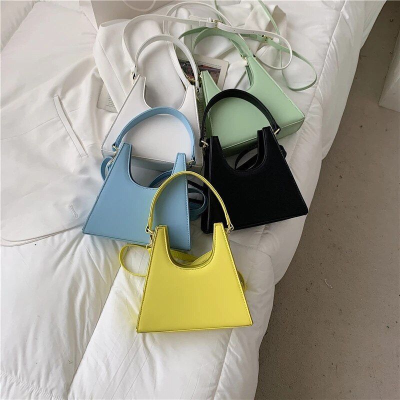 Small Solid Color Leather Shoulder Messenger Bags Crossbody Handbags Purses Tote