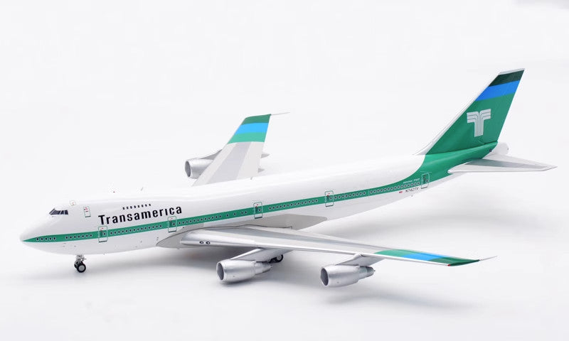 1:200 35CM InFlight Transamerica BOEING 747-200 Passenger Airplane Diecast Model