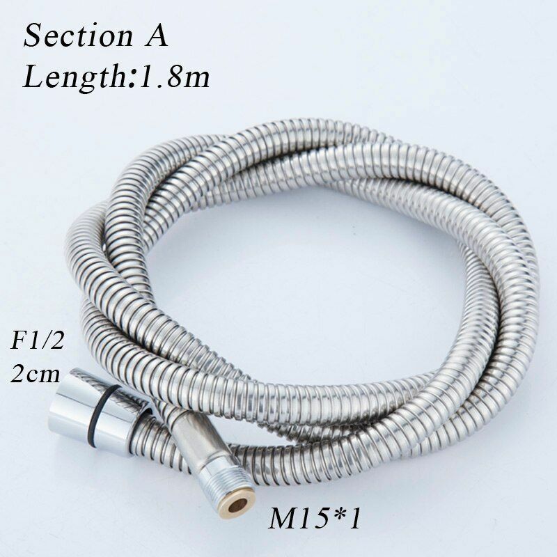 Stainless Steel Chrome Surface Pull Out Shower Pipes Kitchen Drain Faucets Hose