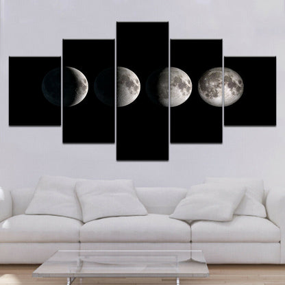 5PCS Canvas Print Abstract Moon Poster Painting Art Wall Paintings No Framed