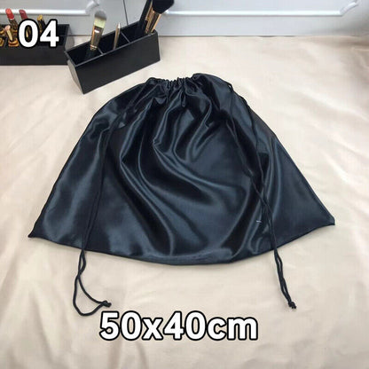 Jewelry Cosmetics Storage Drawstring Bag Satin Dust Pouch Soft Shoes Handbag