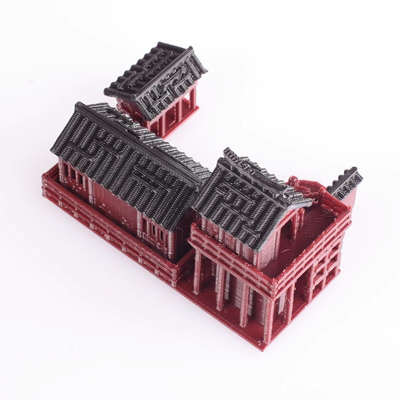 Chinese Ancient Building Tea House Model Scene Plastic Aquarium Bonsai Toys