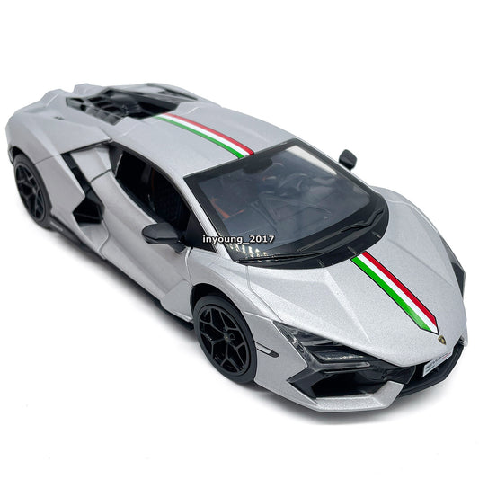 1/24 Lamborghini Revuelto Model Car Diecast Toy Cars Boys Toys for Kids Silver
