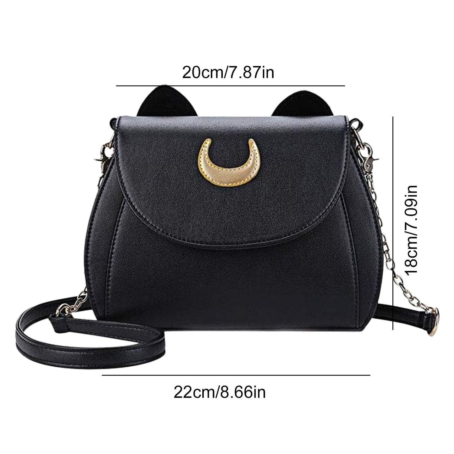 Cat Ear Crossbody Bag Small Shoulder Synthetic Leather Handbag Elegant Traveling
