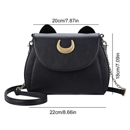 Cat Ear Crossbody Bag Small Shoulder Synthetic Leather Handbag Elegant Traveling