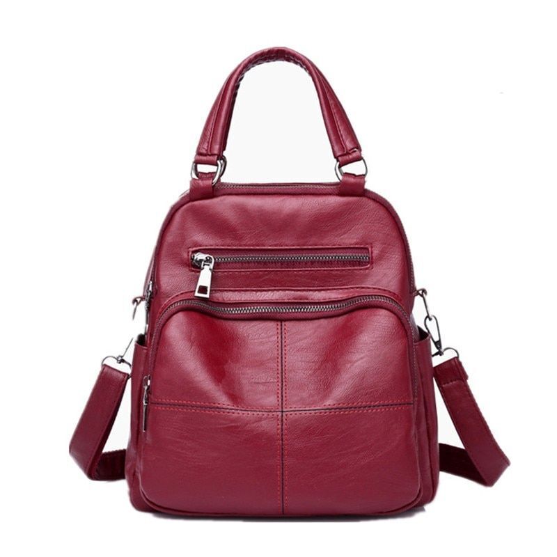 Synthetic Leather Retro Casual Shoulders Bag Backpack Handbags Multiple Pockets