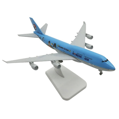 1/350 20cm Diecast Alloy Korean Air Aircraft B747 Airplane Simulation Model