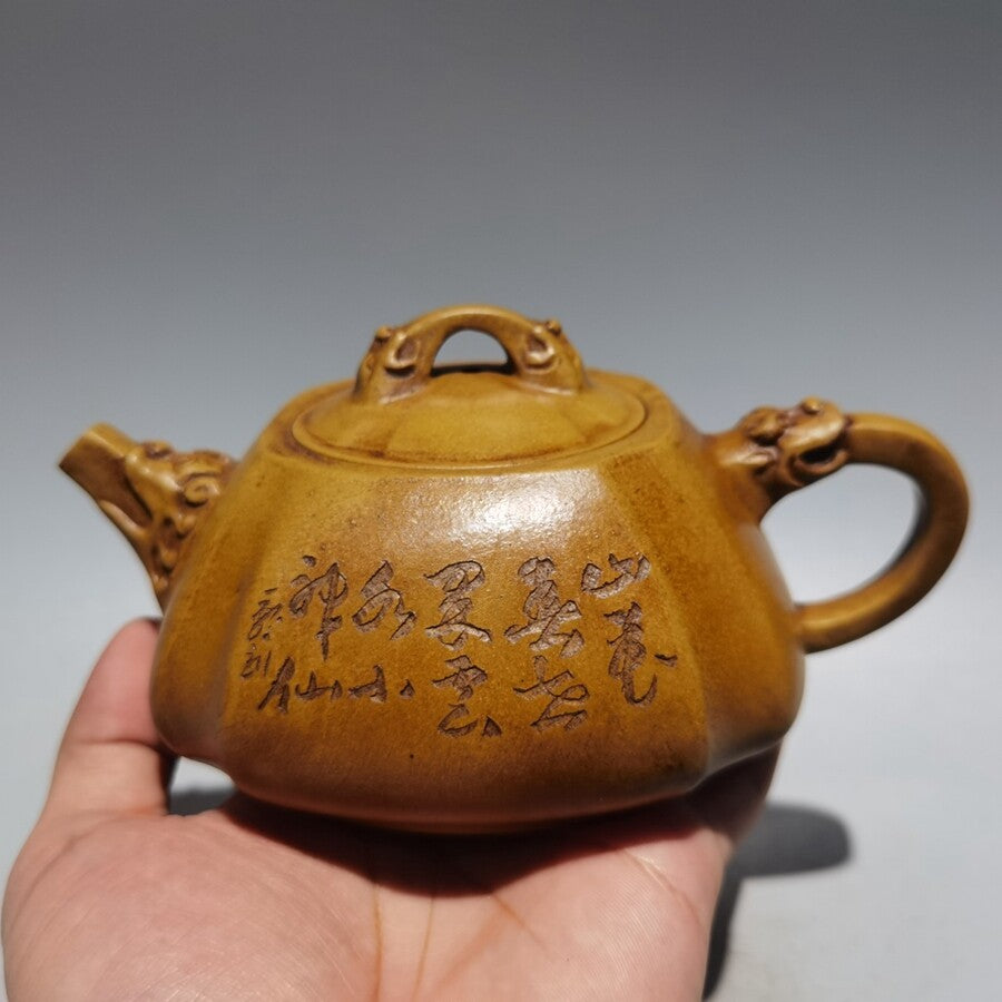 Chinese Yixing Zisha Clay Teapot Handmade Dragon Pots Purple Sand Teapot 380cc