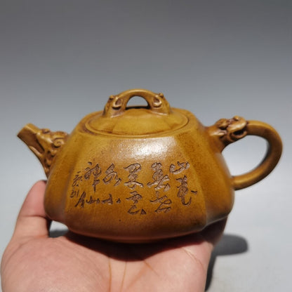 Chinese Yixing Zisha Clay Teapot Handmade Dragon Pots Purple Sand Teapot 380cc