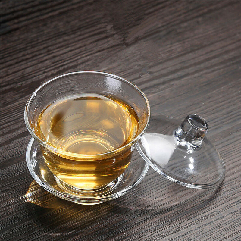 Glass Chinese Kungfu Tea Set Tea Cup Gaiwan Tea Set