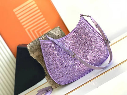 Messenger Bag Shoulder Purse Wallet Luxury Underarm Bag Diamond Handbag Silk 1PC