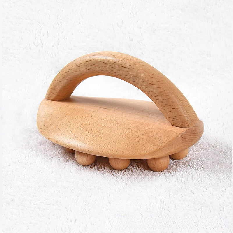 Handheld Gua Sha Massage Brush Natural Wood Waist Leg Body Meridian Scraping