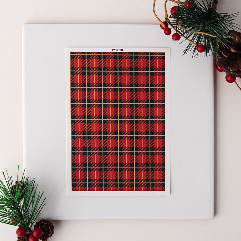 Clay Making Decal Ceramic Transfer Paper Christmas Striped Plaid DIY Jewelry Kit