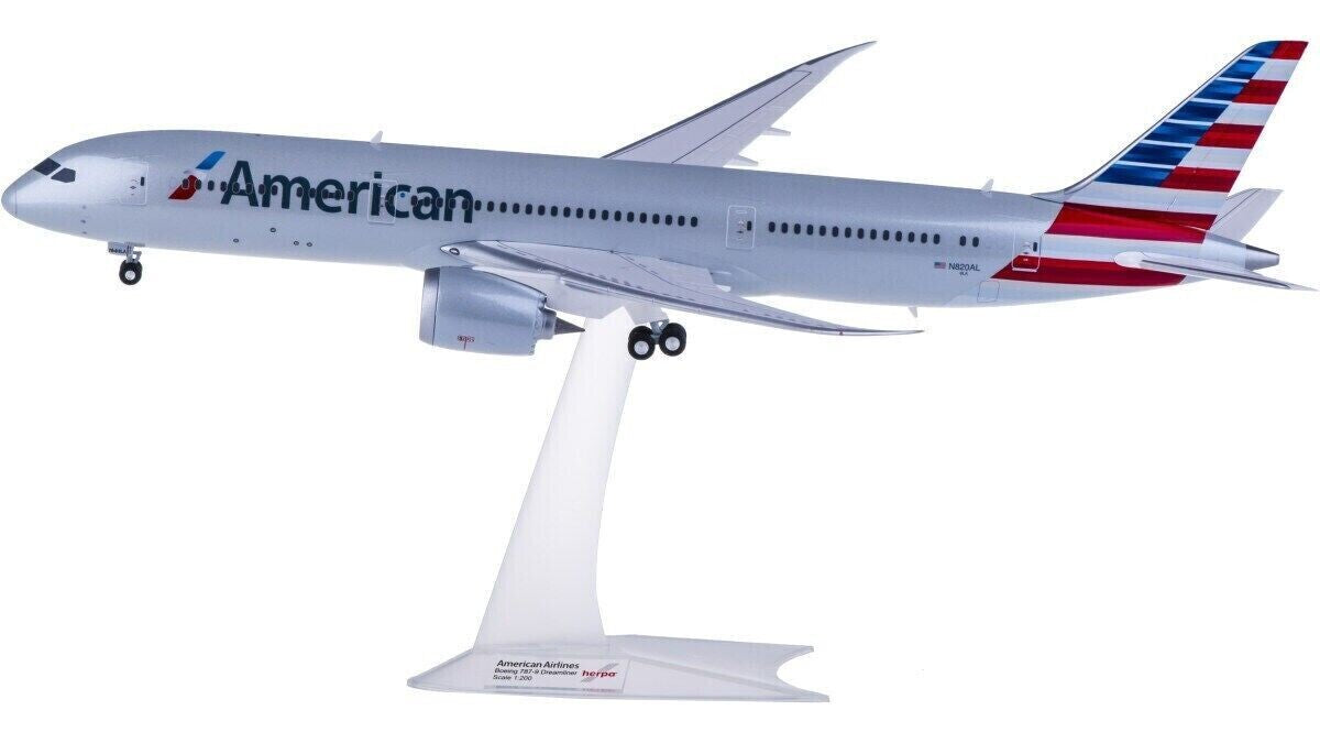 1:200 32CM Herpa American BOEING 787-9 Passenger Airplane ABS Plastic Model