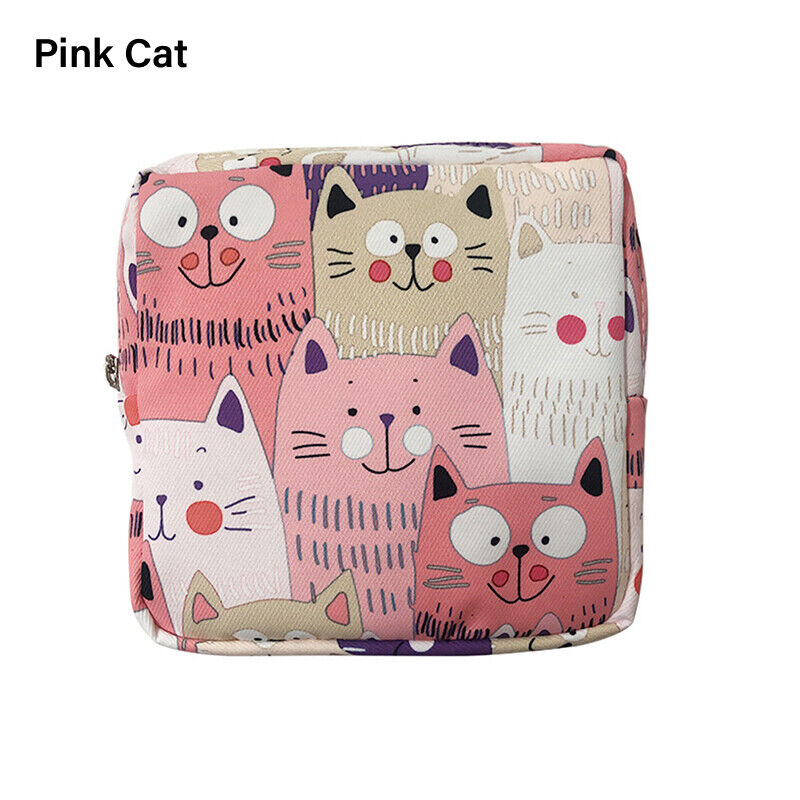 Women cosmetic bag set zipper girls mini Sanitary Napkins makeup lipstick ba F6
