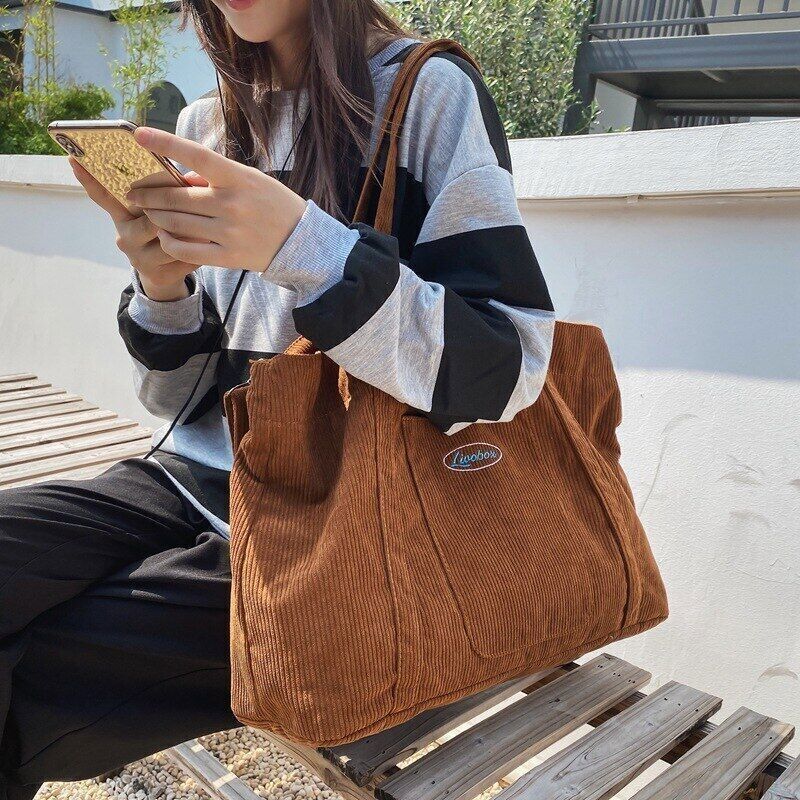 Winter Teenager Textile Bag Fabric School Book Laptop Pouch Side Bag