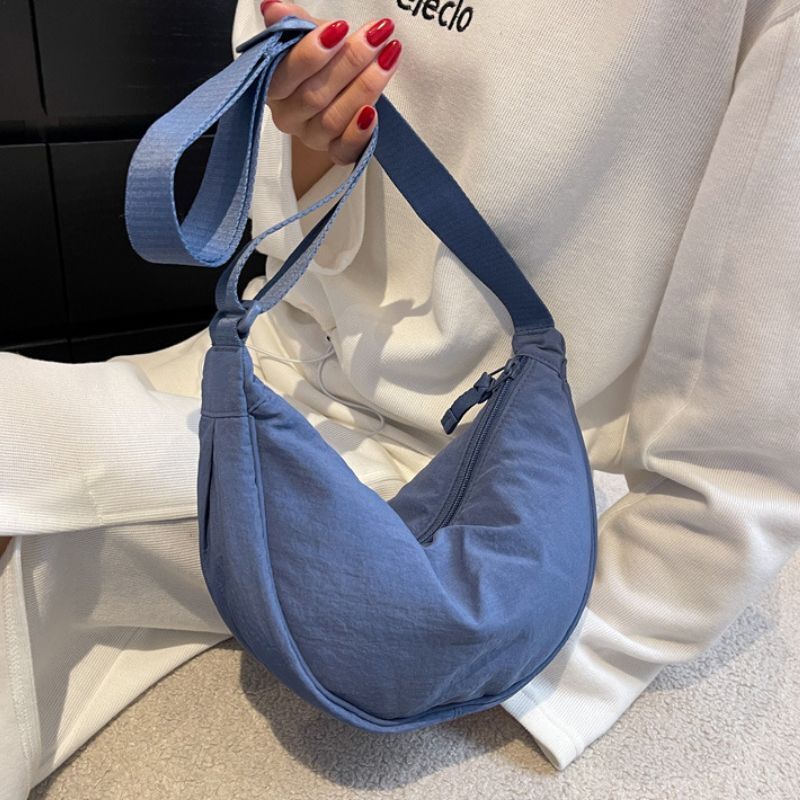 Simple Nylon Hobos Shoulder Bag Padded Messenger Small Purse Handbags 30*15*9CM