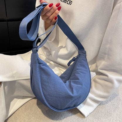 Simple Nylon Hobos Shoulder Bag Padded Messenger Small Purse Handbags 30*15*9CM