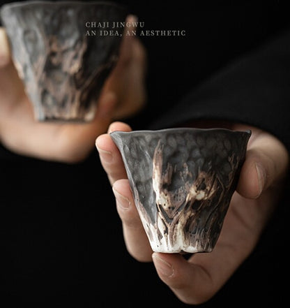 3pcs/lot Ceramic Cup 50ml Chinese Kungfu Tea Cup Creative Antique Style Pottery