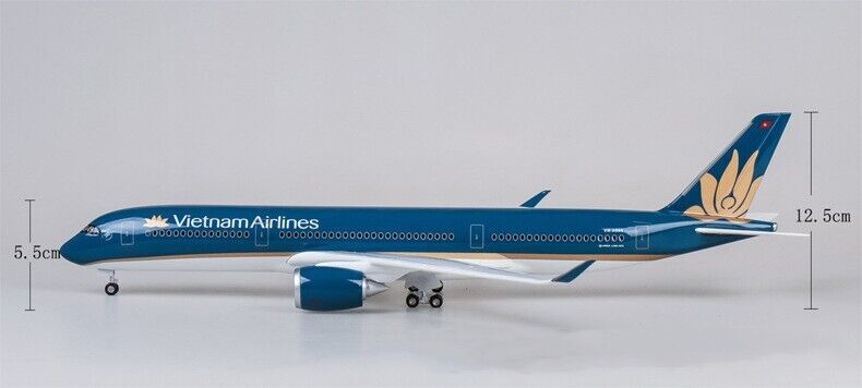 47CM Vietnam Airlines AIRBUS A350 Airplane Led Sound Light Resin Aircraft Model