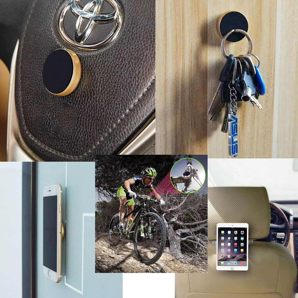 2-Pack Magnetic Universal Car Mount Holder For Cell Phone Samsung Galaxy iPhone